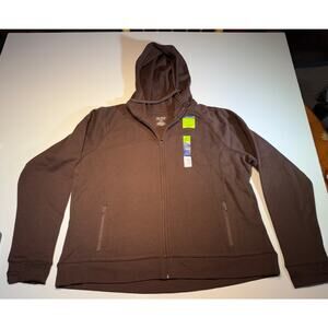 Tek Gear Ultrasoft Fleece Full-Zip Hoodie Brown Size XXL